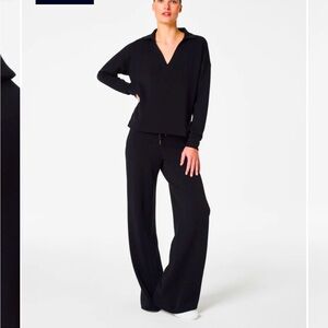 COPY - ♥️ SPANX AirEssentials Polo Top, Med, Very Black, EUC!